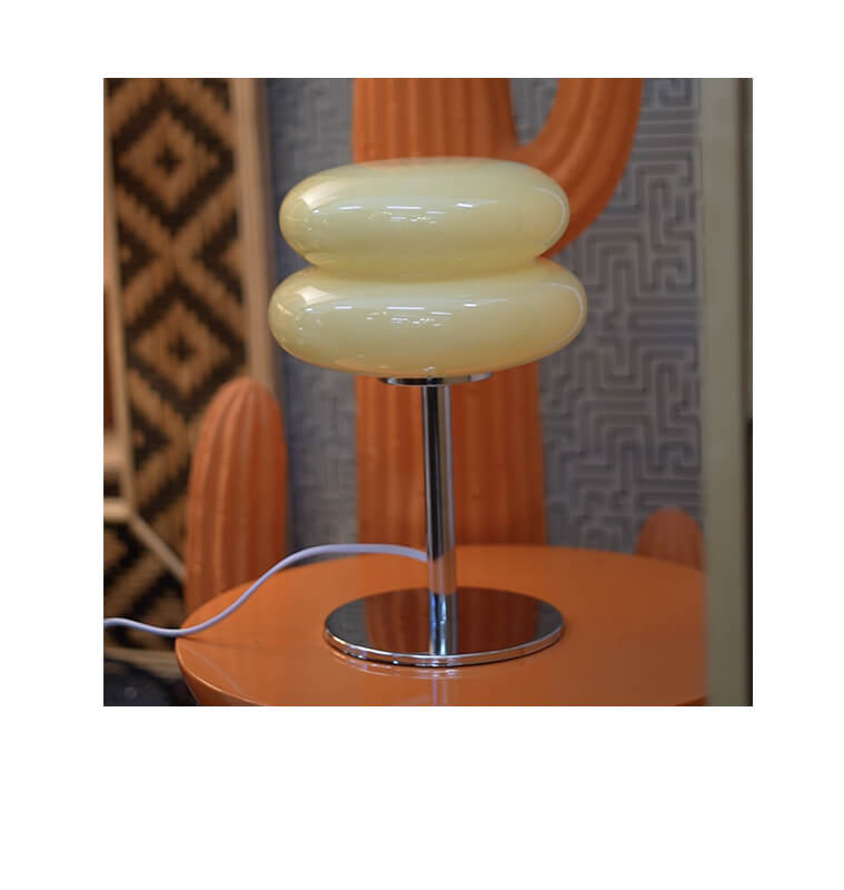 Lampe de table 20 × 20 × 29 cm en verre beige sur pied métal | Lampes de table, lampes de chevet , Dakar, Sénégal