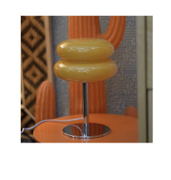 Lampe de table 20 × 20 × 29 cm en verre jaune sur pied métal | Lampes de table, lampes de chevet , Dakar, Sénégal