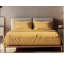 Housse de couette 220x240 cm + 2 taies 50x70 cm en percale de coton 70 fils jaune moutarde | Linge de lit , Dakar, Sénégal