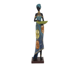 Statuette femme africaine 59,5 cm bleu | Statuettes , Dakar, Sénégal