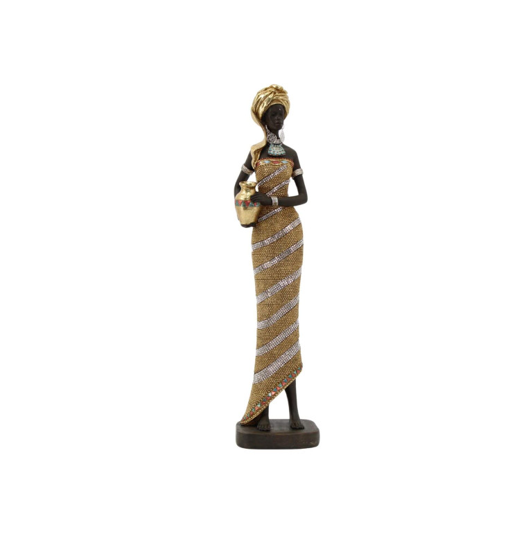 Statuette femme africaine 41 cm robe or | Statuettes , Dakar, Sénégal