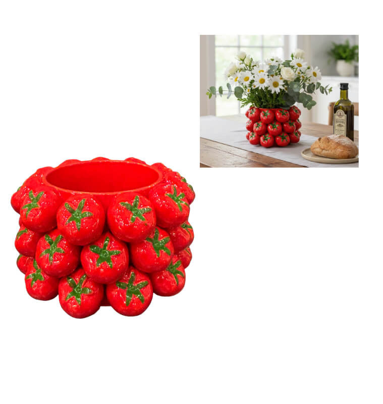 Vase 19,5x12 cm en dolomite motif tomate rouge | Vases déco , Dakar, Sénégal