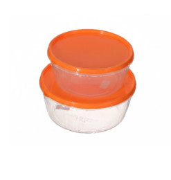 Boîte à provision avec couvercle transparent orange - Lot de 2, taille L | Boites de conservation alimentaire | 2 500 CFA , d...