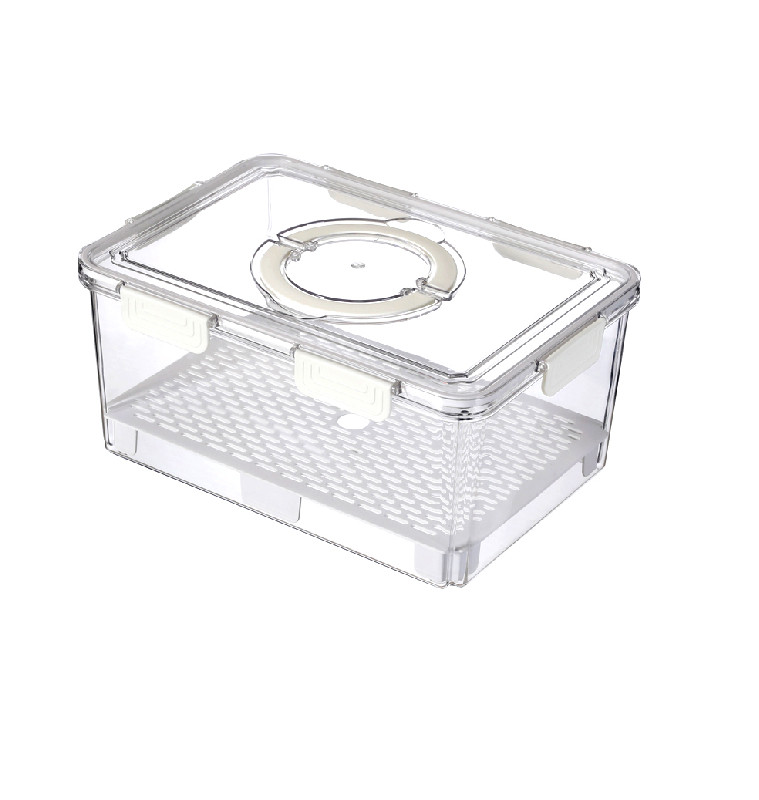 Boîte organisateur de frigo 33,5 x 24 x 15 cm avec couvercle à clips transparent/blanc | Organisation | 6 300 CFA , dakar, Sé...