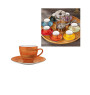 Tasse à café + sous-tasse 75 ml en porcelaine orange | Tasses & mugs | 2 300 CFA , dakar, Sénégal