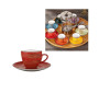 Tasse à café + sous-tasse 75 ml en porcelaine rouge | Tasses & mugs | 2 300 CFA , dakar, Sénégal