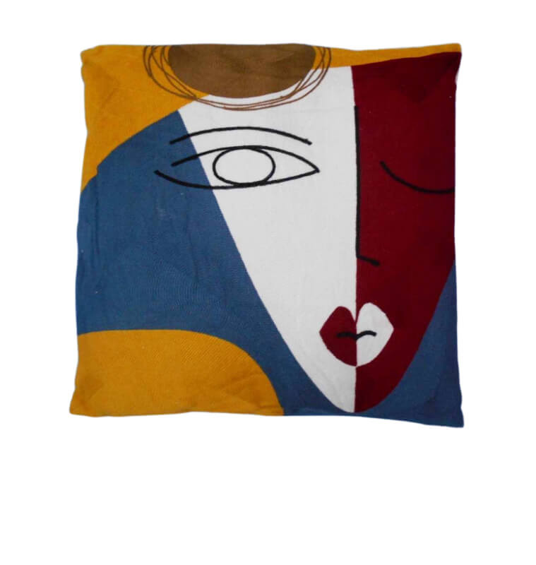 Coussin déco 45 x 45 cm motif ethnique visage | Coussins déco , Dakar, Sénégal
