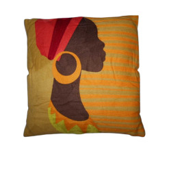 Coussin déco 45 x 45 cm motif ethnique ocre | Coussins déco , Dakar, Sénégal