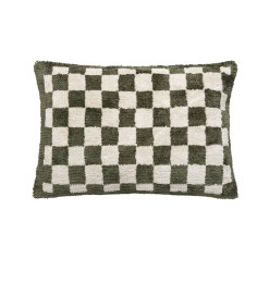 Coussin déco 38 x 58 cm imprimé damier