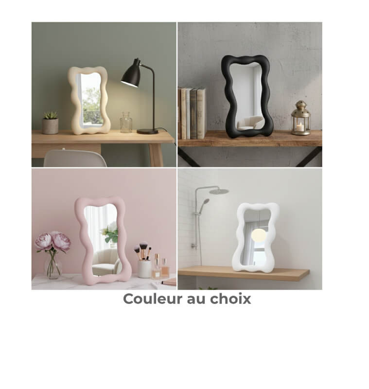 Miroir mural ou à poser 19 x 33 cm cadre ondulé | Miroirs , Dakar, Sénégal