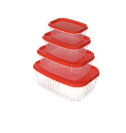 Boîte à provision avec couvercle transparent/orange - Lot de 4 | Boites de conservation alimentaire | 4 300 CFA , dakar, Sénégal