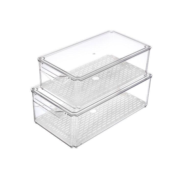 Boîte organisateur de frigo avec couvercle transparent/blanc - Lot de 2, taille L | Organisation | 9 100 CFA , dakar, Sénégal