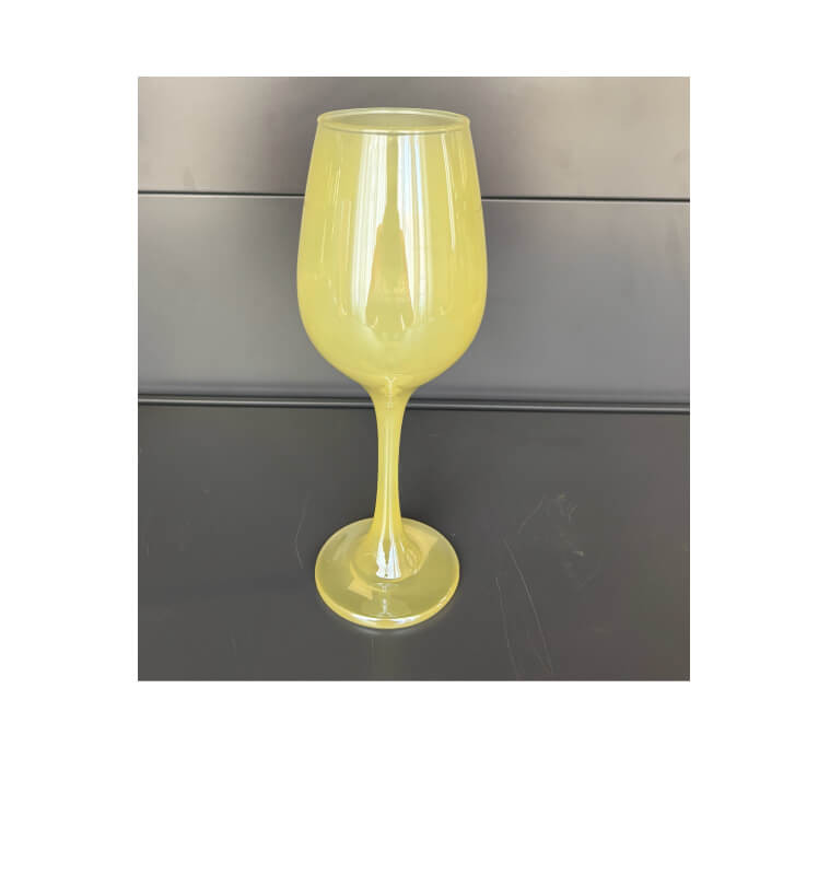 Verre sur pied 440 ml en verre jaune poudré | Verres & carafes | 2 500 CFA , dakar, Sénégal