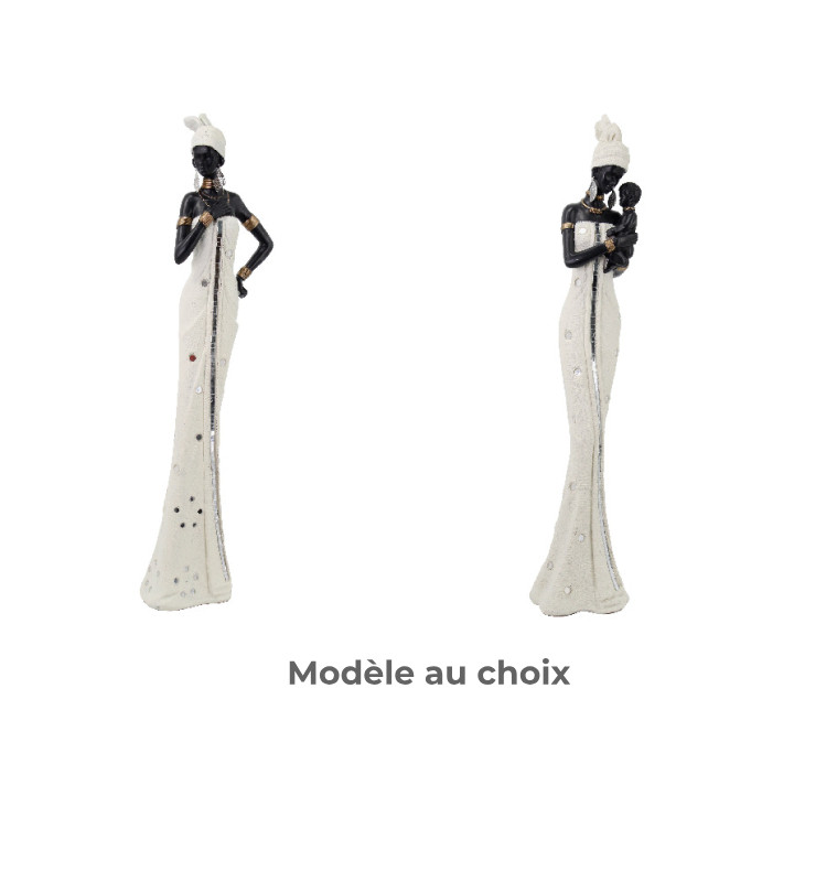 Statuette femme africaine 50 cm robe blanche | Statuettes , Dakar, Sénégal