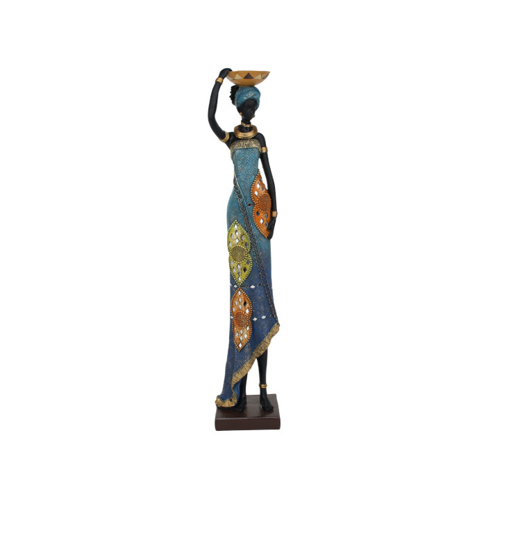 Statuette femme africaine 54 cm bleu | Statuettes , Dakar, Sénégal