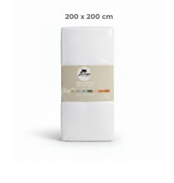 Drap housse 200 × 200 cm 100 % coton 57 fils blanc optic | Linge de lit , Dakar, Sénégal