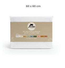 Set de 2 taies d’oreiller 60 × 60 cm 100 % coton 57 fils blanc optic | Linge de lit , Dakar, Sénégal
