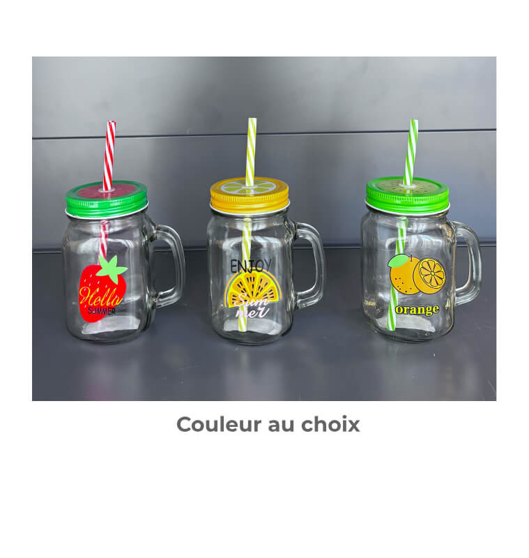 Mug en verre fruit 450 ml avec paille | Distributeurs de boissons & mugs avec paille | 1 000 CFA , dakar, Sénégal