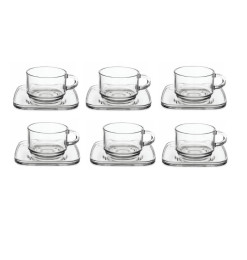 Coffret tasses à thé avec sous-tasses en verre transparent COZY 270 ml - lot de 6 | Tasses & mugs | 18 700 CFA , dakar, Sénégal