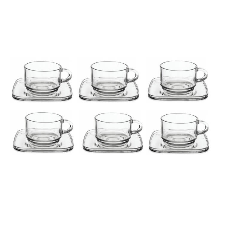Coffret tasses à thé avec sous-tasses en verre transparent COZY 270 ml - lot de 6 | Tasses & mugs | 18 700 CFA , dakar, Sénégal