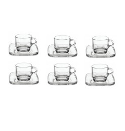 Coffret tasses à café avec sous-tasses en verre 91 ml - lot de 6 | Tasses & mugs | 10 200 CFA , dakar, Sénégal