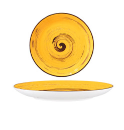 Assiette plate 28 cm en porcelaine jaune | Assiettes & coffrets d'assiettes | 4 600 CFA , dakar, Sénégal