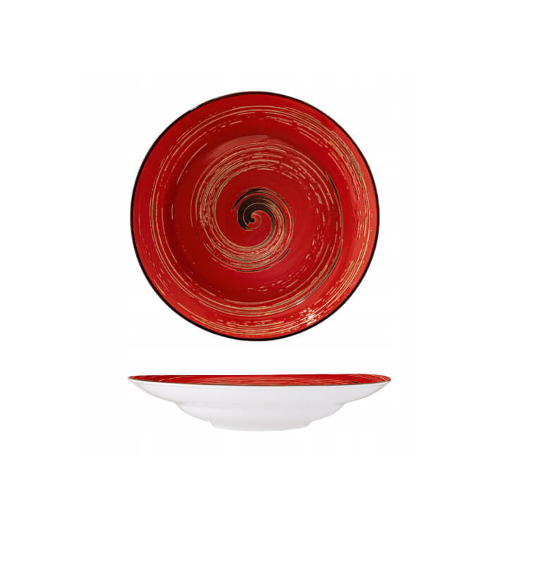 Assiette creuse en porcelaine rouge 25,5 cm | Assiettes & coffrets d'assiettes | 6 300 CFA , dakar, Sénégal
