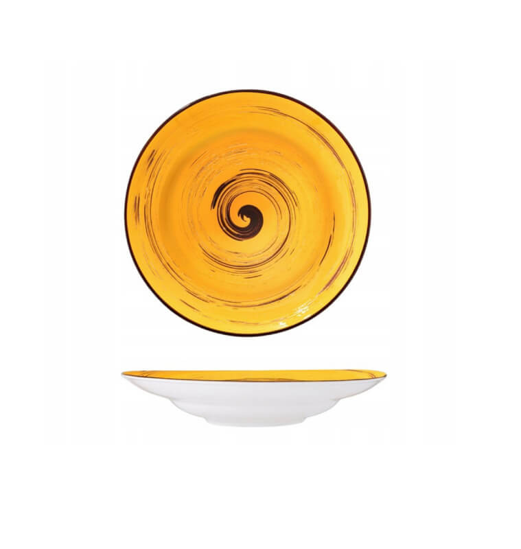 Assiette creuse 25,5 cm en porcelaine jaune | Assiettes & coffrets d'assiettes | 6 300 CFA , dakar, Sénégal