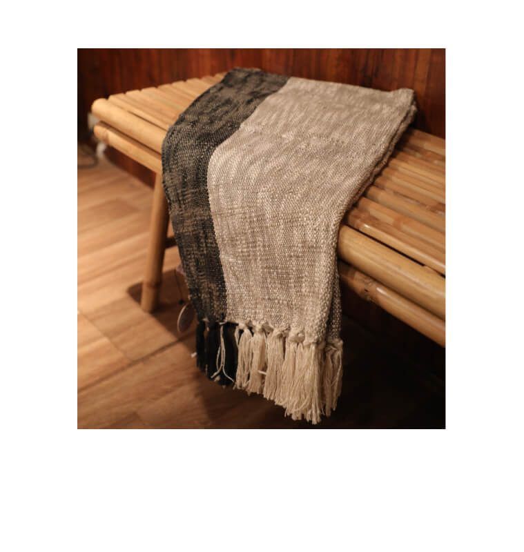 Plaid 125 x 150 cm 100 % coton noir et gris | Plaids & jetés , Dakar, Sénégal