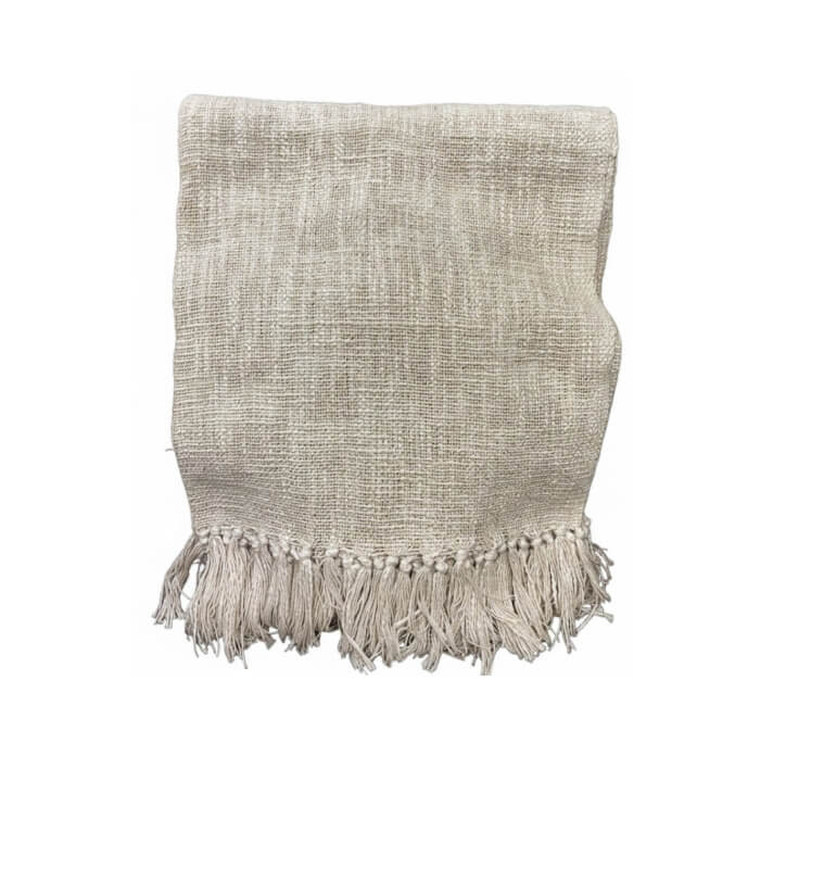 Plaid 125 x 150 cm 100 % coton beige/gold | Plaids & jetés , Dakar, Sénégal