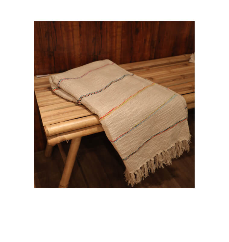 Plaid 125 x 150 cm 100 % coton beige | Plaids & jetés , Dakar, Sénégal