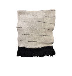 Plaid 125 x 150 cm 100 % coton beige/noir | Plaids & jetés , Dakar, Sénégal