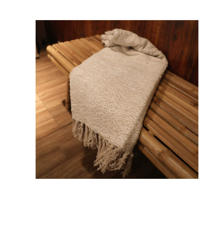 Plaid 125 x 150 cm 100 % coton beige | Plaids & jetés , Dakar, Sénégal