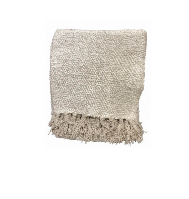 Plaid 125 x 150 cm 100 % coton beige | Plaids & jetés , Dakar, Sénégal