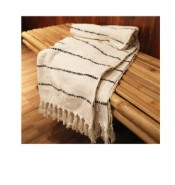 Plaid 125 x 150 cm 100 % coton blanc et noir | Plaids & jetés , Dakar, Sénégal