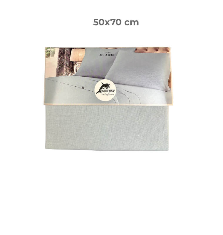 Set de 2 taies d’oreiller 50 x 70 cm 100 % coton 57 fils bleu aqua | Linge de lit , Dakar, Sénégal