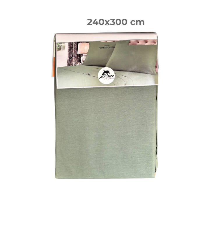 Drap plat 240 x 300 cm 100 % coton 57 fils vert forest | Linge de lit , Dakar, Sénégal