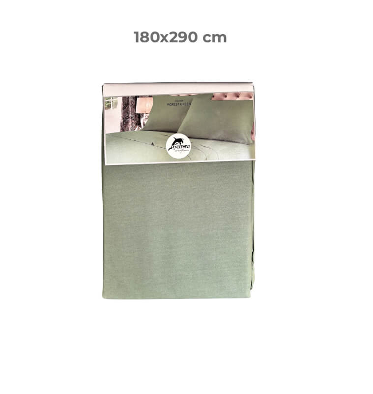 Drap plat 180 x 290 cm 100 % coton 57 fils vert forest | Linge de lit , Dakar, Sénégal