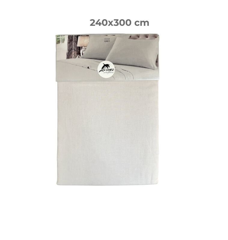 Drap plat 240 x 300 cm 100 % coton 57 fils gris | Linge de lit , Dakar, Sénégal