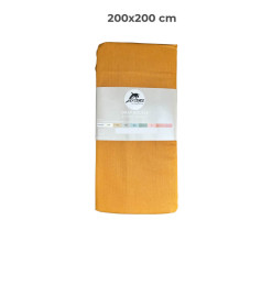Drap housse 200 x 200 cm 100 % coton 57 fils moutarde | Linge de lit , Dakar, Sénégal