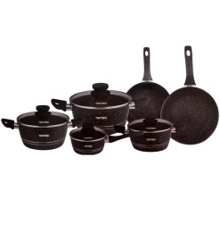 Coffret casseroles noir Tornado en aluminium compatible induction - 10 Pcs | Batteries de cuisine & coffrets  | 80 000 CFA , ...