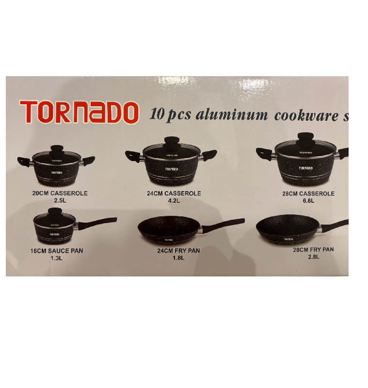 Coffret casseroles noir Tornado en aluminium compatible induction - 10 Pcs | Batteries de cuisine & coffrets  | 80 000 CFA , ...