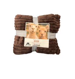 Plaid café à rayures relief extra doux 220 x 240 cm, 220 GSM polyester | Plaids & jetés , Dakar, Sénégal