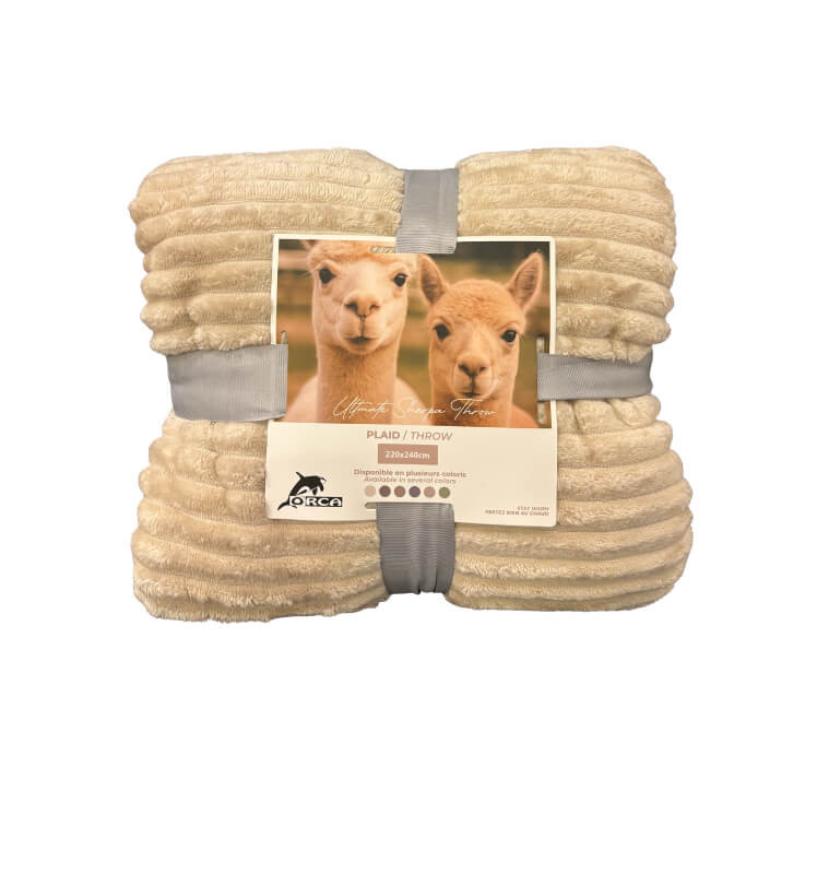 Plaid beige à rayures relief extra doux 220 x 240 cm, 220 GSM polyester | Plaids & jetés , Dakar, Sénégal