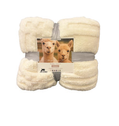 Plaid blanc extra doux 220 x 240 cm, 220 GSM en polyester | Plaids & jetés , Dakar, Sénégal