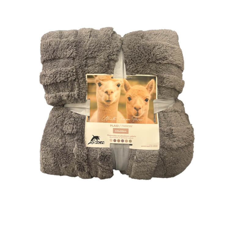 Plaid gris foncé extra doux 220 x 240 cm, 220 GSM en polyester | Plaids & jetés , Dakar, Sénégal