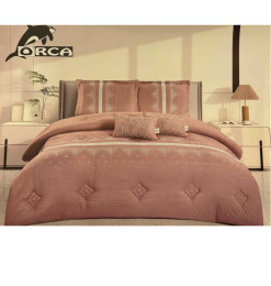 Couette 240 x 260 cm + 2 taies d’oreiller + 2 coussins brodés pink en polyester | Linge de lit , Dakar, Sénégal