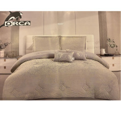 Couette Jacquard 240 x 260 cm + 2 taies d’oreiller + 2 coussins gris en polyester | Linge de lit , Dakar, Sénégal