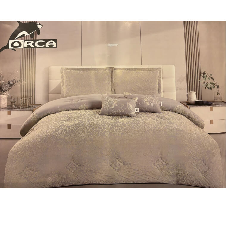 Couette Jacquard 240 x 260 cm + 2 taies d’oreiller + 2 coussins gris en polyester | Linge de lit , Dakar, Sénégal