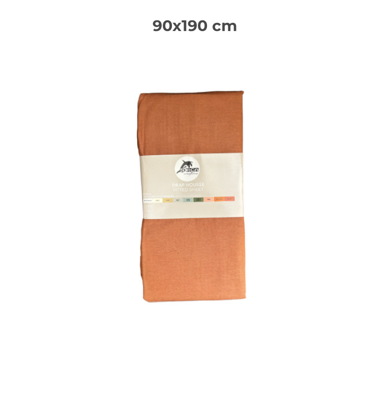Drap housse 90 x 190 cm 100 % coton 57 fils moka | Linge de lit , Dakar, Sénégal